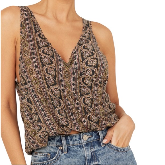 NWT Free‎ People We The Free Your Twisted Tank Top Women's XS Bubble Hem Wrap - Picture 1 of 8